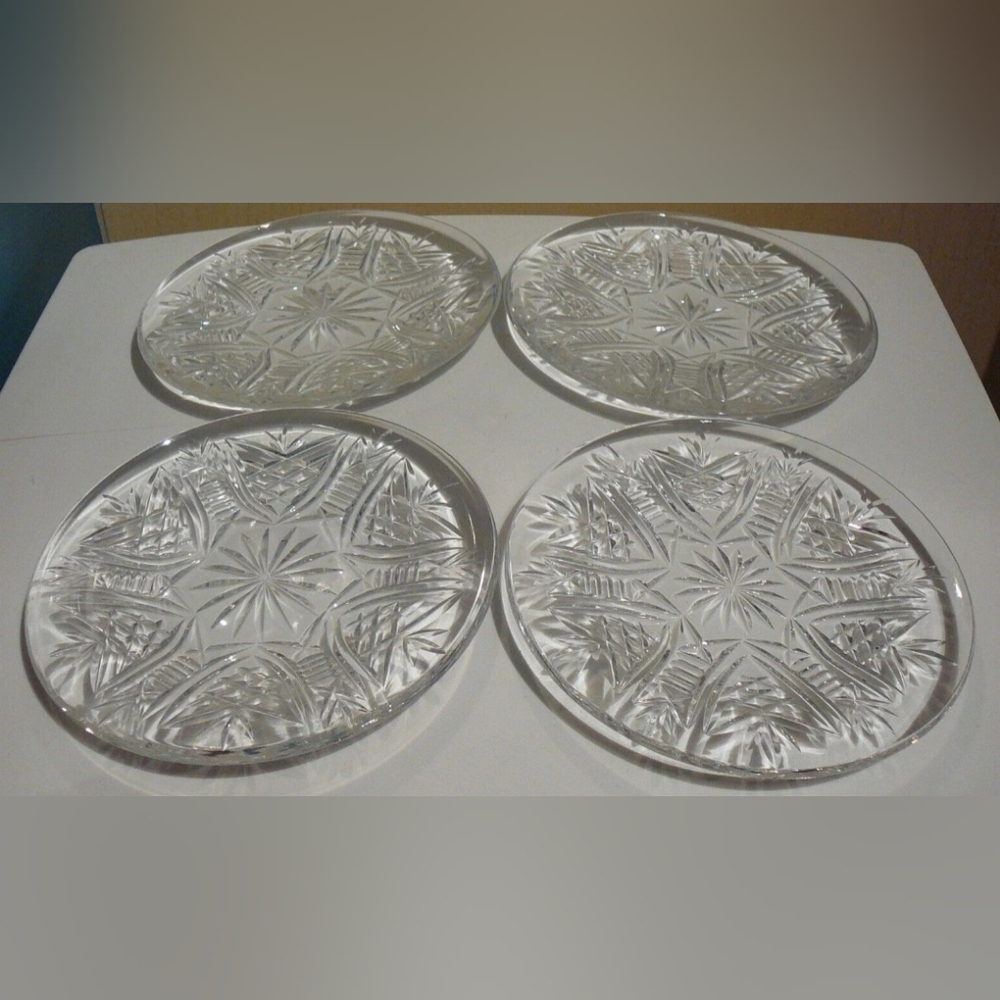 4 Vintage Waterford Crystal "Clare" Plates Bread plates 6" 1985-2017 Ireland